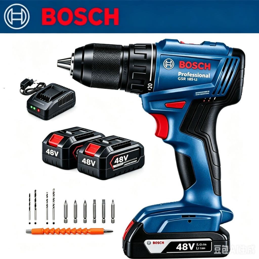 Furadeira Parafusadeira de Impacto Elétrica 48V Universal Bosch  2 Baterias Kit Com Acessórios
