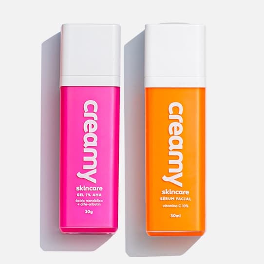 Kit Duo Gel Clareador Antiacne - Ácido Mandélico + Sérum Antioxidante - Vitamina C