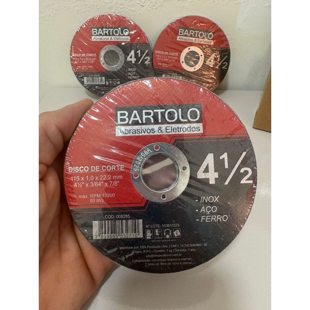 50 Disco de Corte Pequeno Fino em Aço Inox 4.1/2" x 115 x 1 x 22,2mm Para Lixadeira Esmerilhadeira