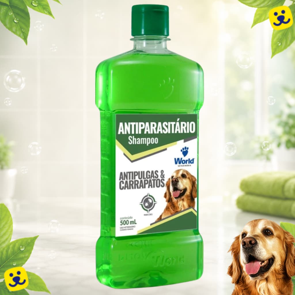 Shampoo para Cachorro Antipulgas e Carrapatos para Cães Dugs Shampoo Antiparasitário 500ml