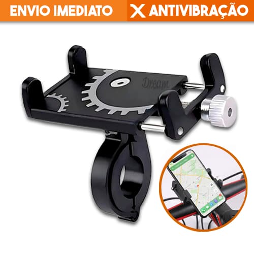 Suporte Celular GPS Alumínio Para Bicicleta e Moto Fixação Firme Ajustável Bike Resistente Universal