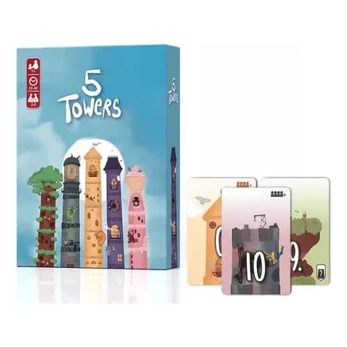 Jogo de Cartas 5 Towers - 5 Torres Jogo de Leilão para a Família 2 a 5 Jogadores
