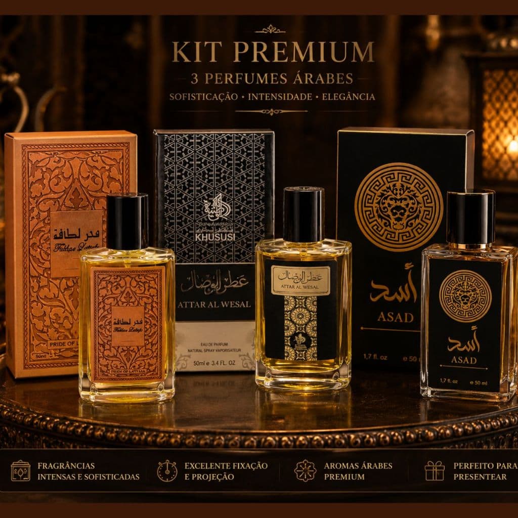 kit 03 perfumes importado masculino amadeirado 50ml árabes