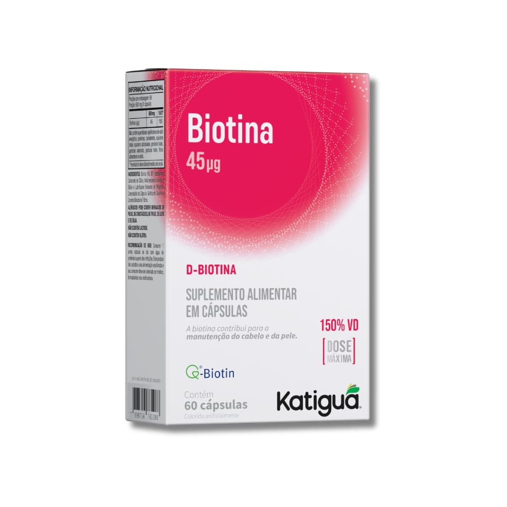 Biotina Dose Maxima 500mg 60caps Vitamina Cabelo e Unha Katiguá