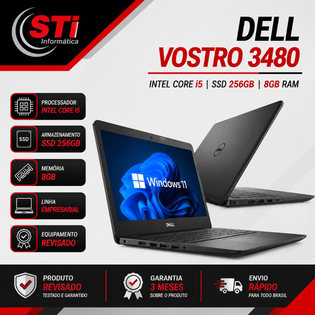Notebook Dell Vostro 3480 Intel Core i5 | 8GB RAM | SSD 256GB M.2