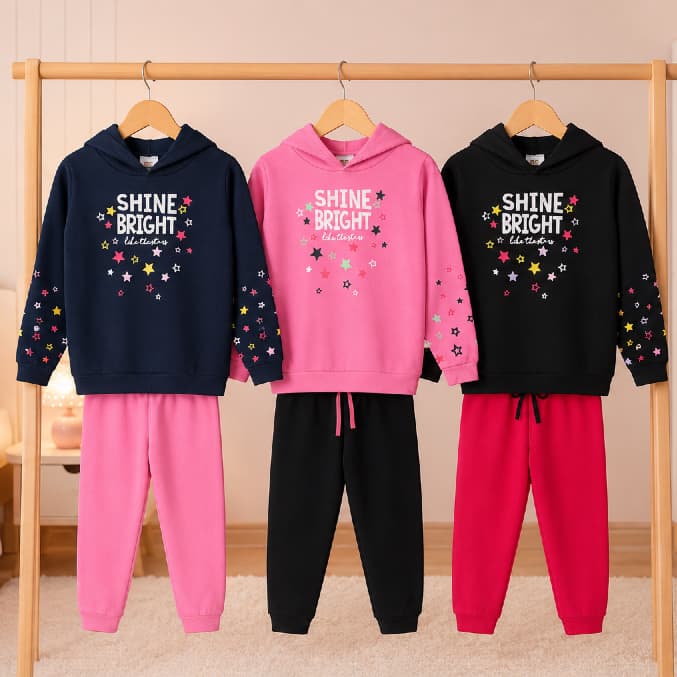 Conjunto de Moletom Menina Juvenil / Infantil Moda - Calça e Casaco Moletom 10-12-14 anos