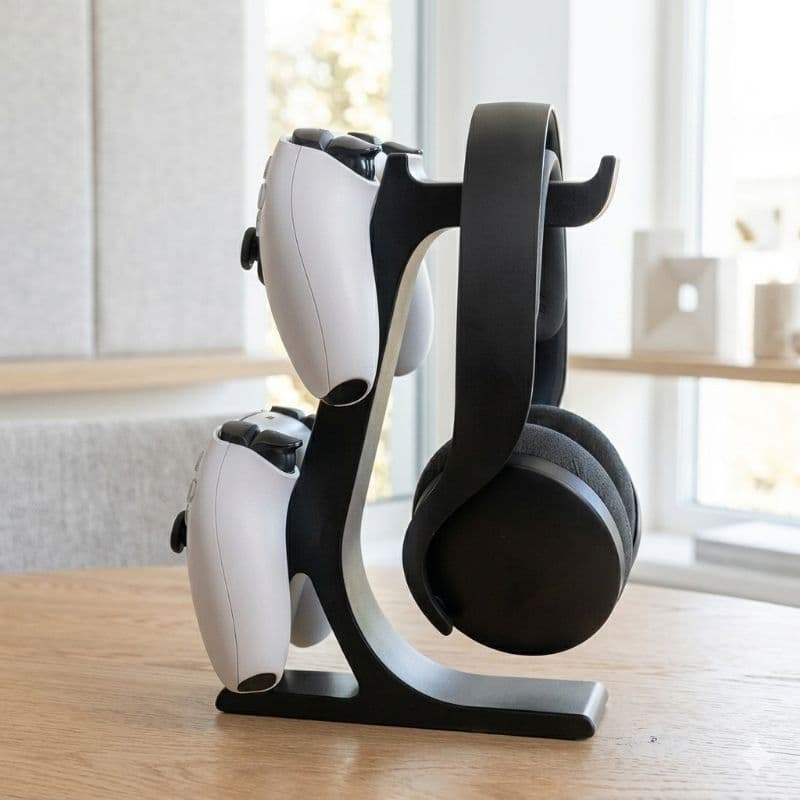 Suporte Gamer Porta Controle Videogame Para Ps4 Xbox Ps5 Fone de Ouvido Headset 3 em 1 Console