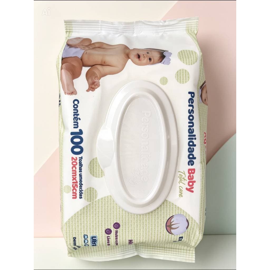 Lenco Umedecido Personalidade Baby com 100 unidades