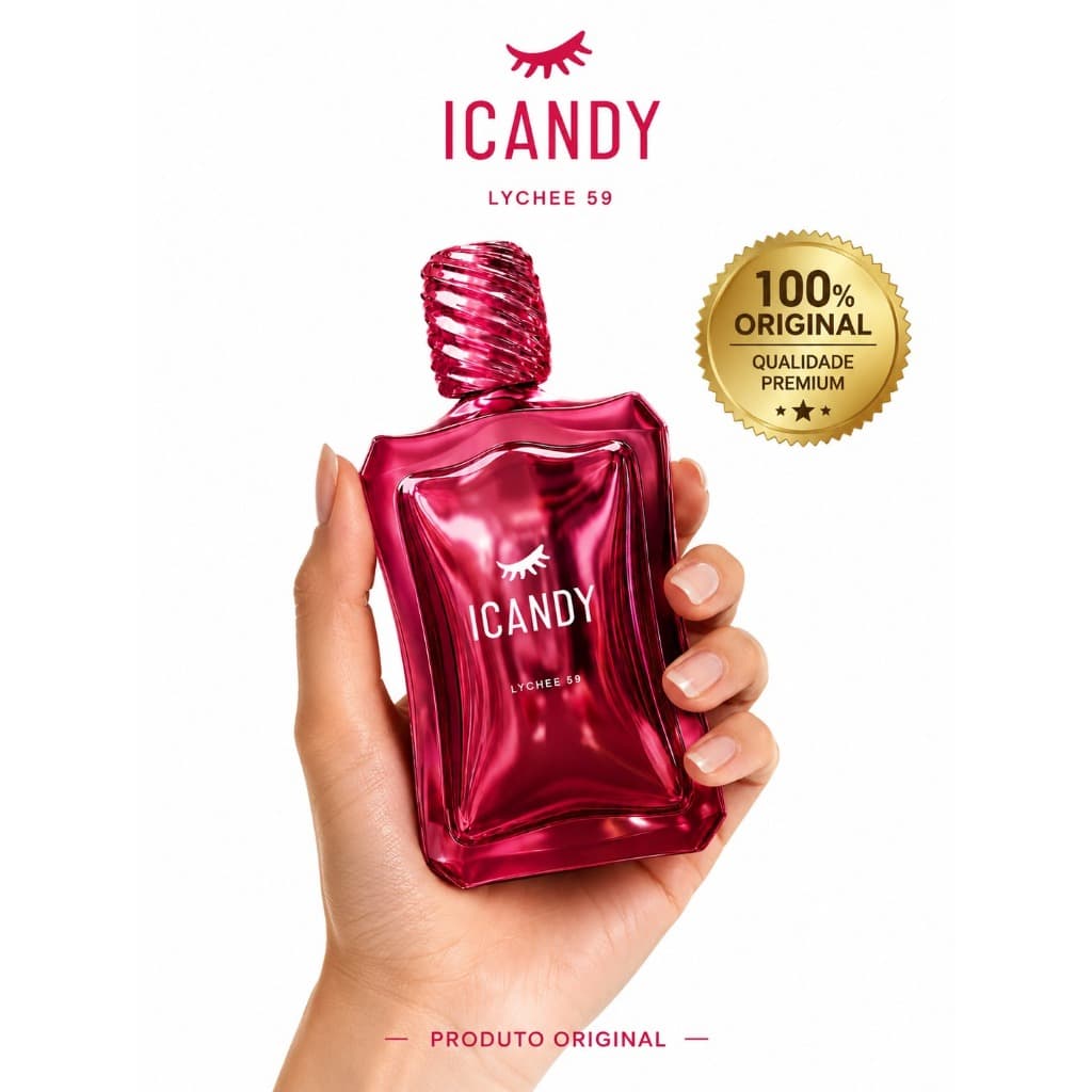 Perfume Árabe Feminino Icandy Lychee 59 Original Doce Frutado Importado