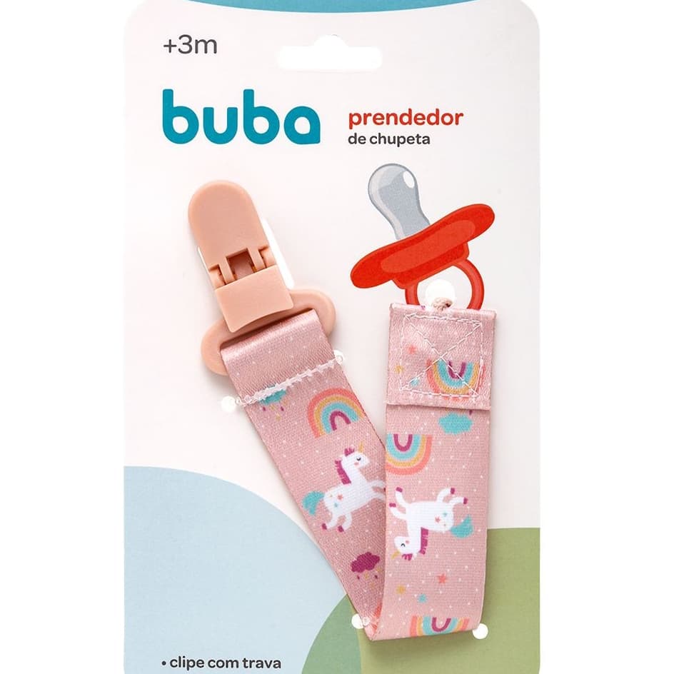 Prendedor de Chupeta Buba Magic Unicórnio Prendedor de Chupeta Bebe Buba