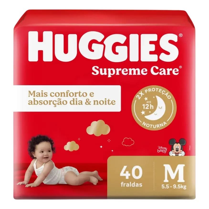 Fralda Huggies Supreme Care Disney Baby M 40 unidades