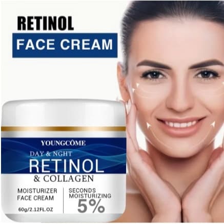 Creme Facial Retinol e Colágeno Dia e Noite – Anti-idade, Firmeza e Hidratação Intensa 60g
