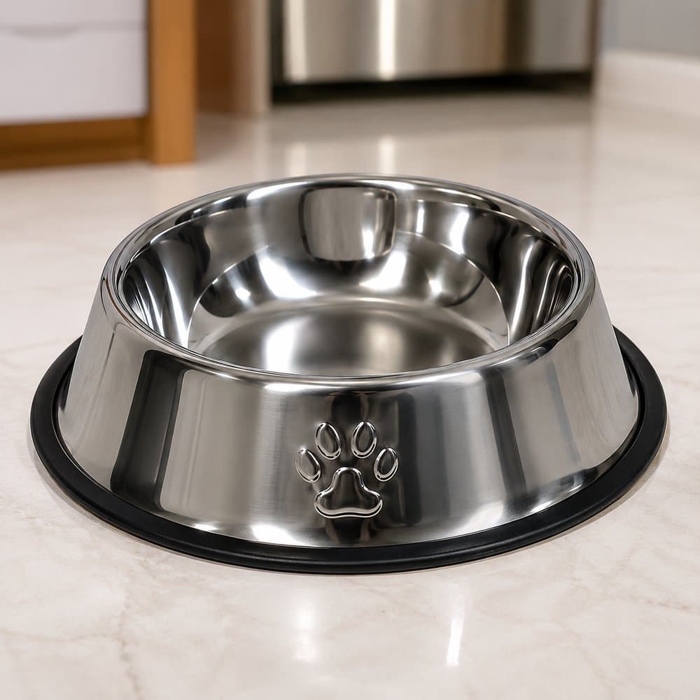 Comedouro Antiderrapante Redondo Grande Para Cachorro e Gato 30/22/18/16cm inox comida e ração para cachorro