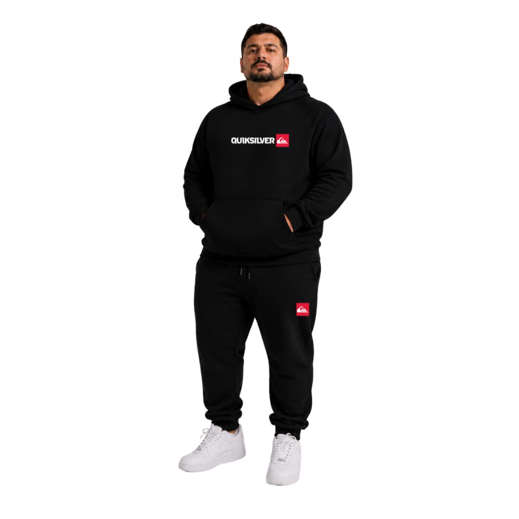 Conjunto Plus Size Blusa Moletom Com Capuz e Calça Masculino Casaco de Frio G1 AO G5