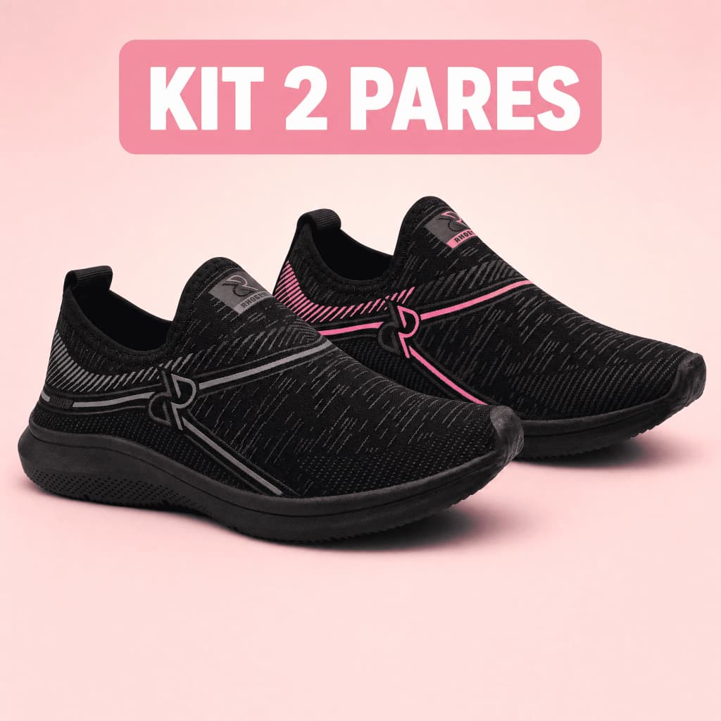 Kit 2 Pares Tênis Esportivo Confortável Leve Versátil Para Academia e Dia a Dia