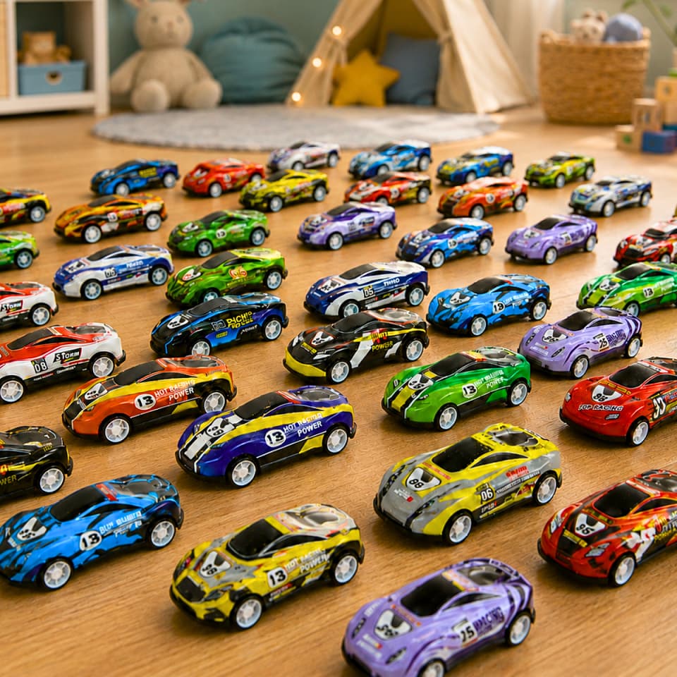 Carro 12 Carrinhos De Ferro Brinquedo Infantil Colorido Para Crianças Carro De Brinquedo