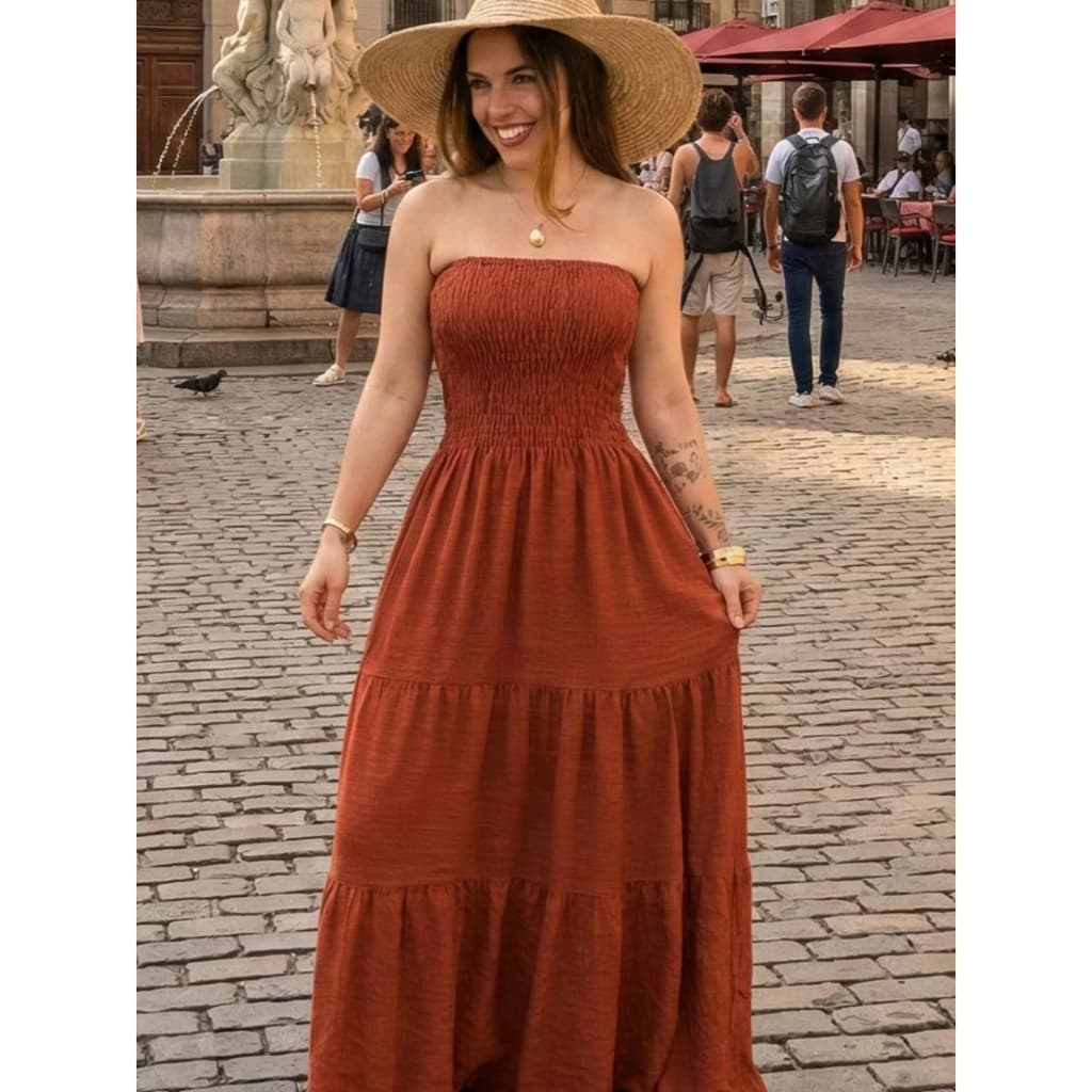 Vestido Longo Tomara que Caia Estampado Liso Elegante Festa Praia Estilo Casual Moda 2026 ENVIO RAPIDO