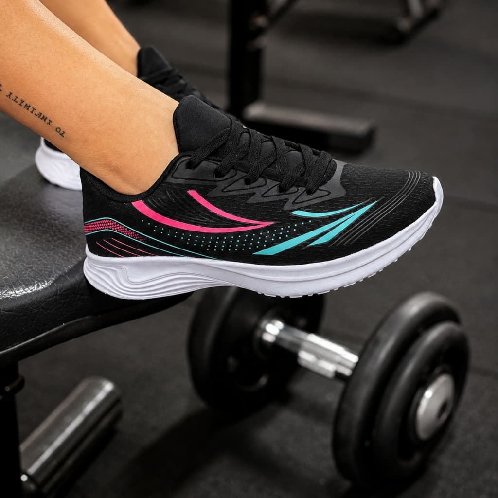 Tênis Feminino Esportivo Fitness Original AMX Academia Corrida Ultra Leve Respirável