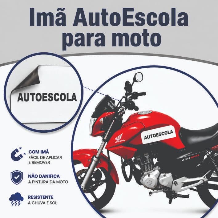 Acessórios para Moto Imã AutoEscola Adesivo Imantado Auto Escola Moto Adesivo para Motos