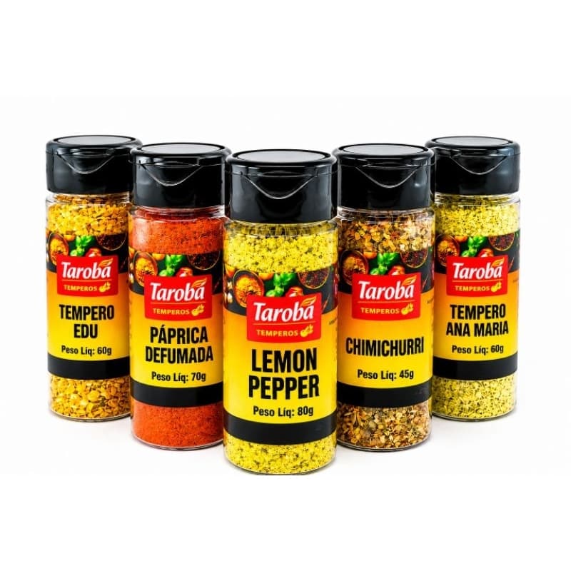 Kit , 5 Temperos Chimichurri Lemon Pepper Cúrcuma Baiano Páprica Defumada Ana Maria Pote Até 130 gramas