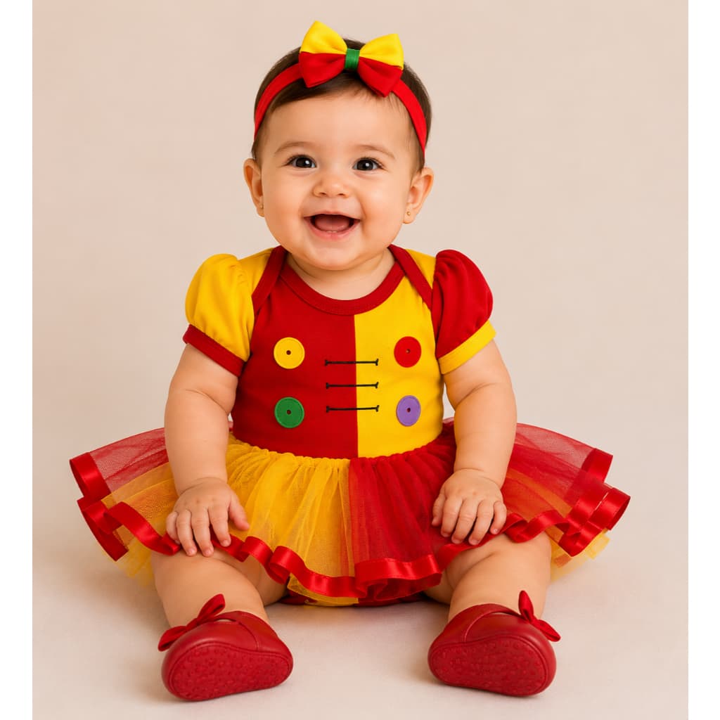 Body Bebê Menina Emília Mesversario Temático Infanti Em 100% Algodão Premium
