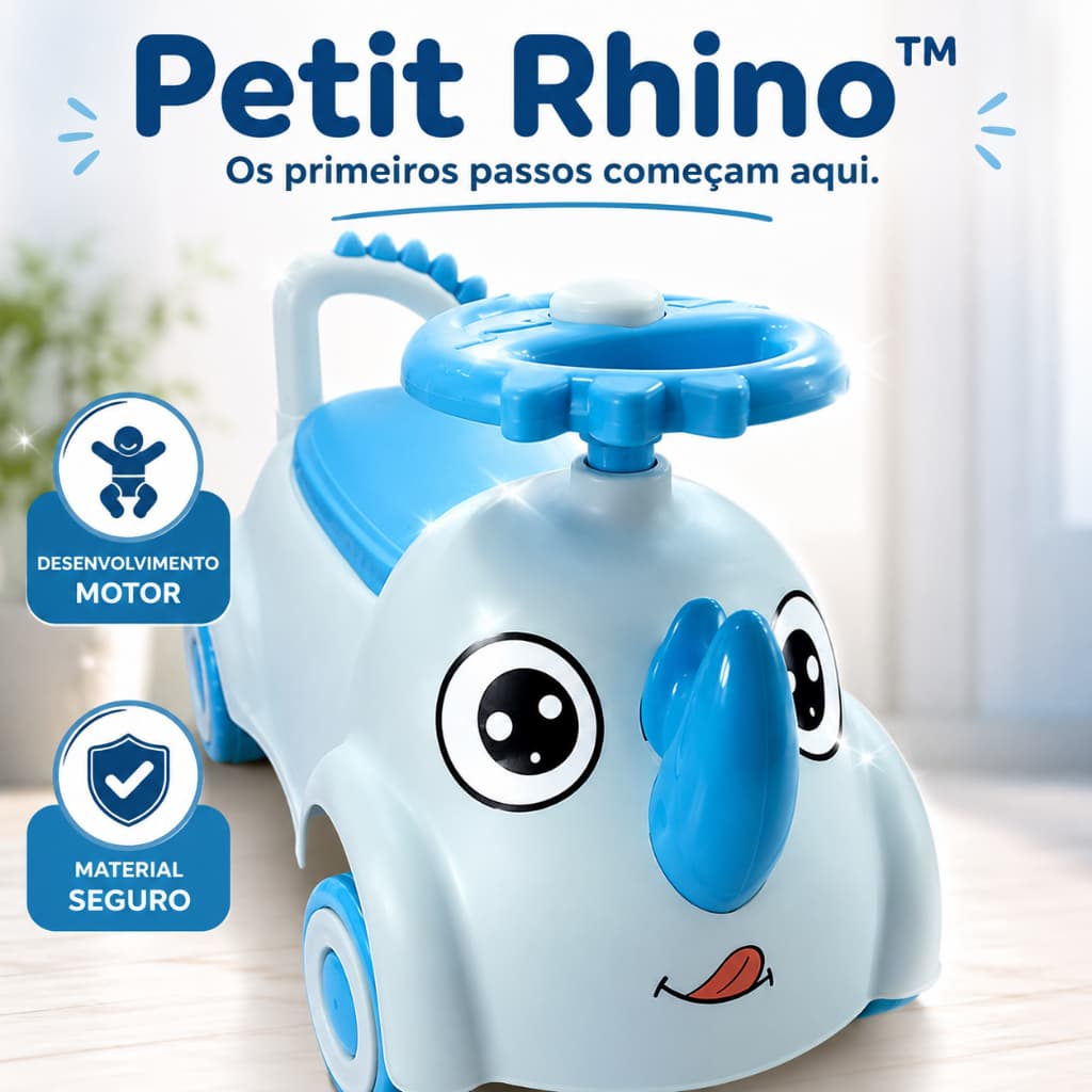 Andador Infantil Musical Bebê Primeiros Passos Estimulação Motora Educativo Petit Rhino™