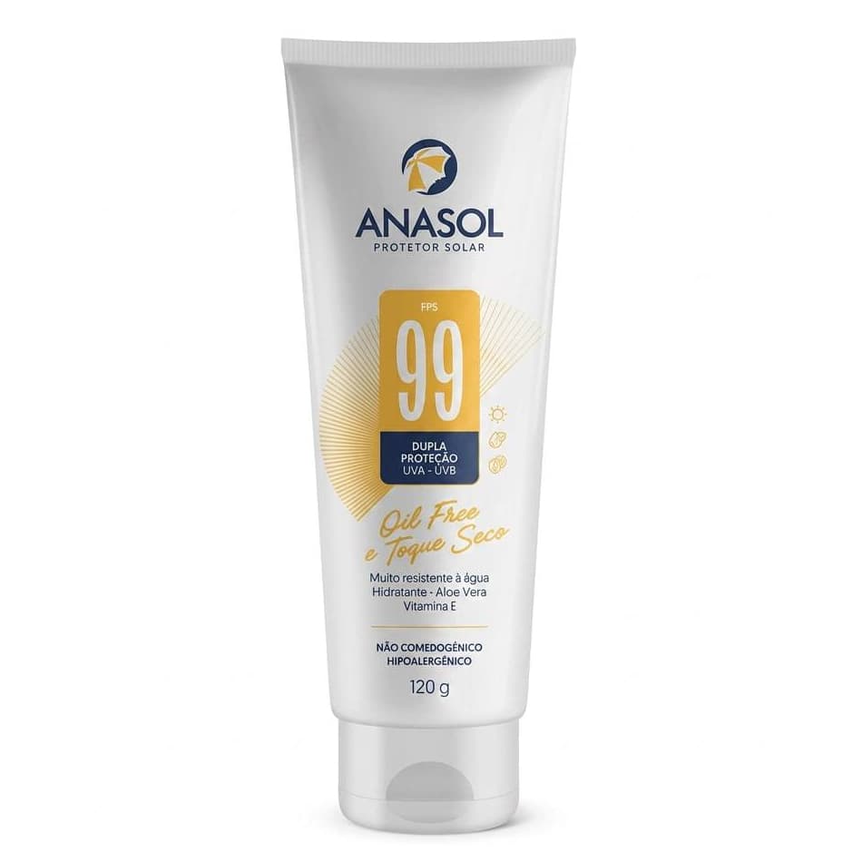 Protetor Solar Anasol 120g Corporal e Facial FPS99 Toque Seco
