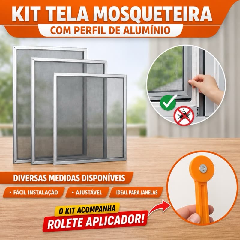 TELA MOSQUITEIRA BRANCA | PERFIL DE ALUMÍNIO | PROTEÇÃO CONTRA MOSQUITOS | FÁCIL INSTALAÇÃO | ENVIO RÁPIDO