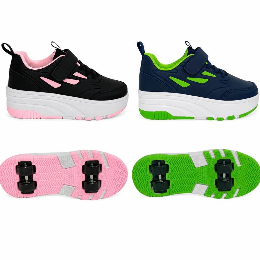 Tênis Infantil 2 Rodinha Skate Menino Menina Promoção