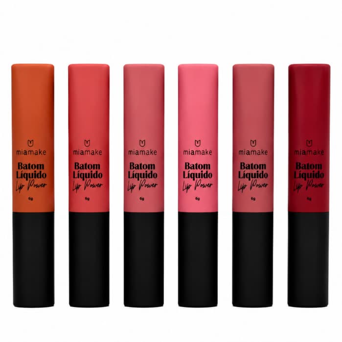 Kit 6 Unidades Batom Matte Líquido Lip Power Não Transfere