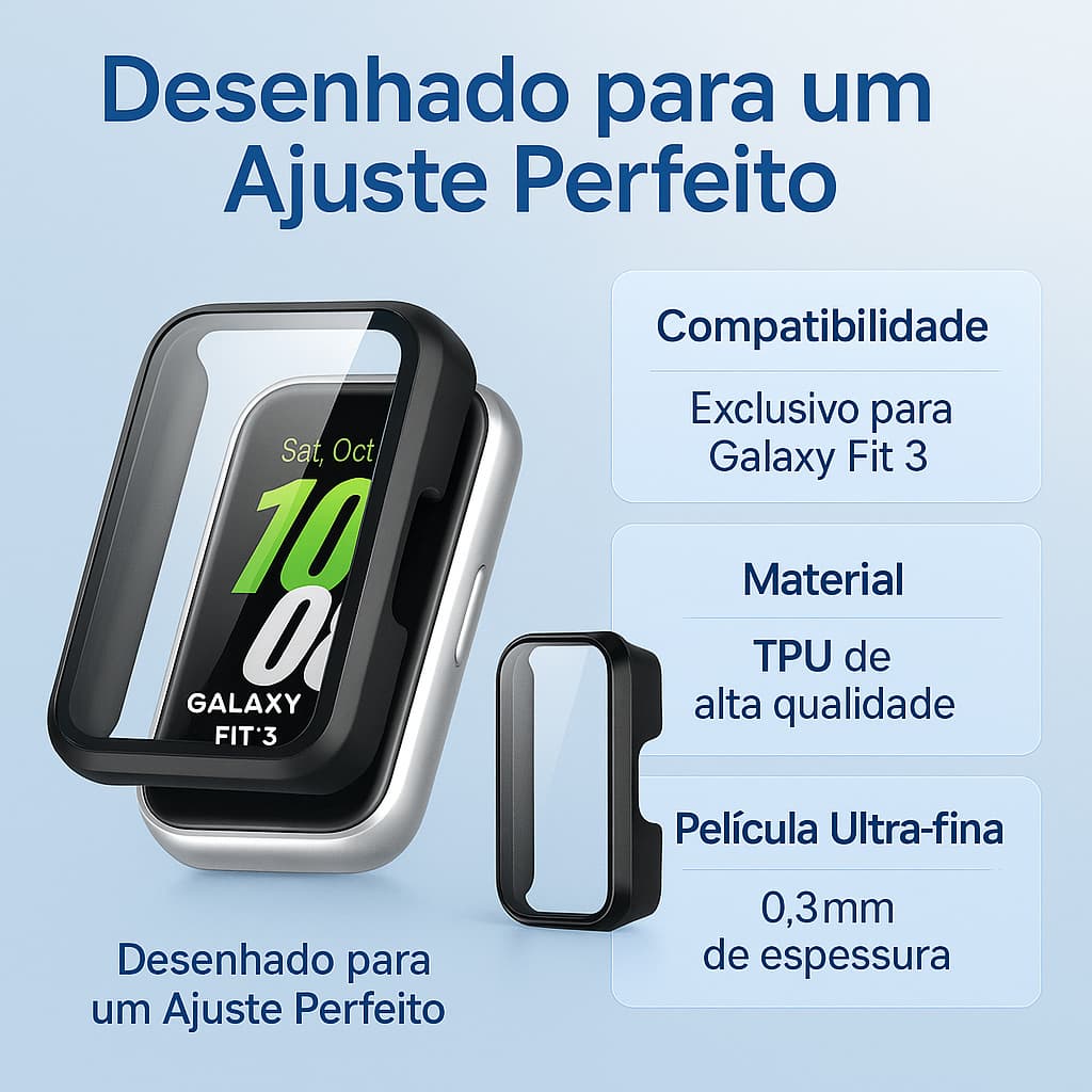 Capa Protetora Premium Full Screen para Samsung Galaxy Fit 3 - TPU Macio