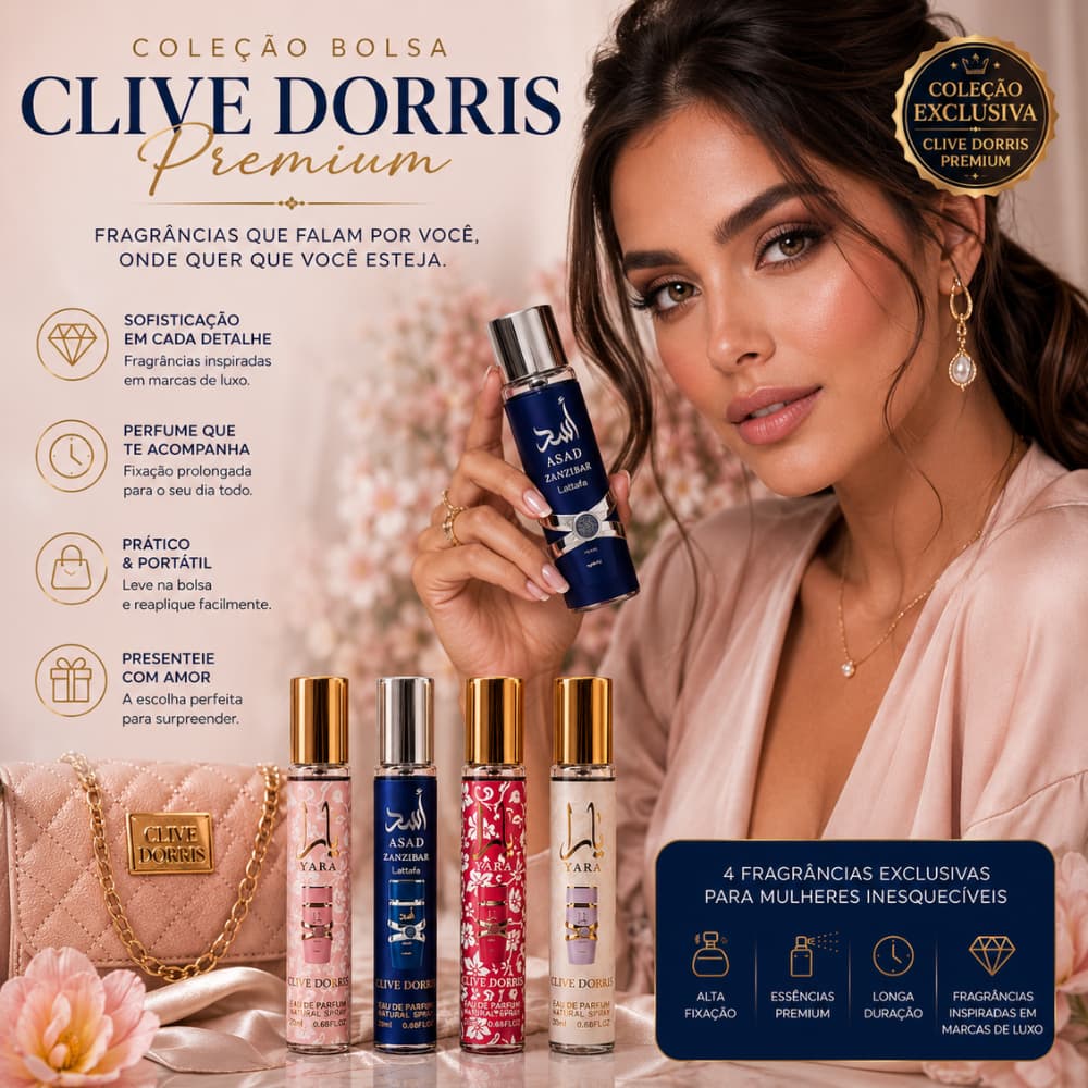 Perfumesde Bolsa Femininos e Masculinos Inspirações Árabes e importadas 20ml Clive Dorris