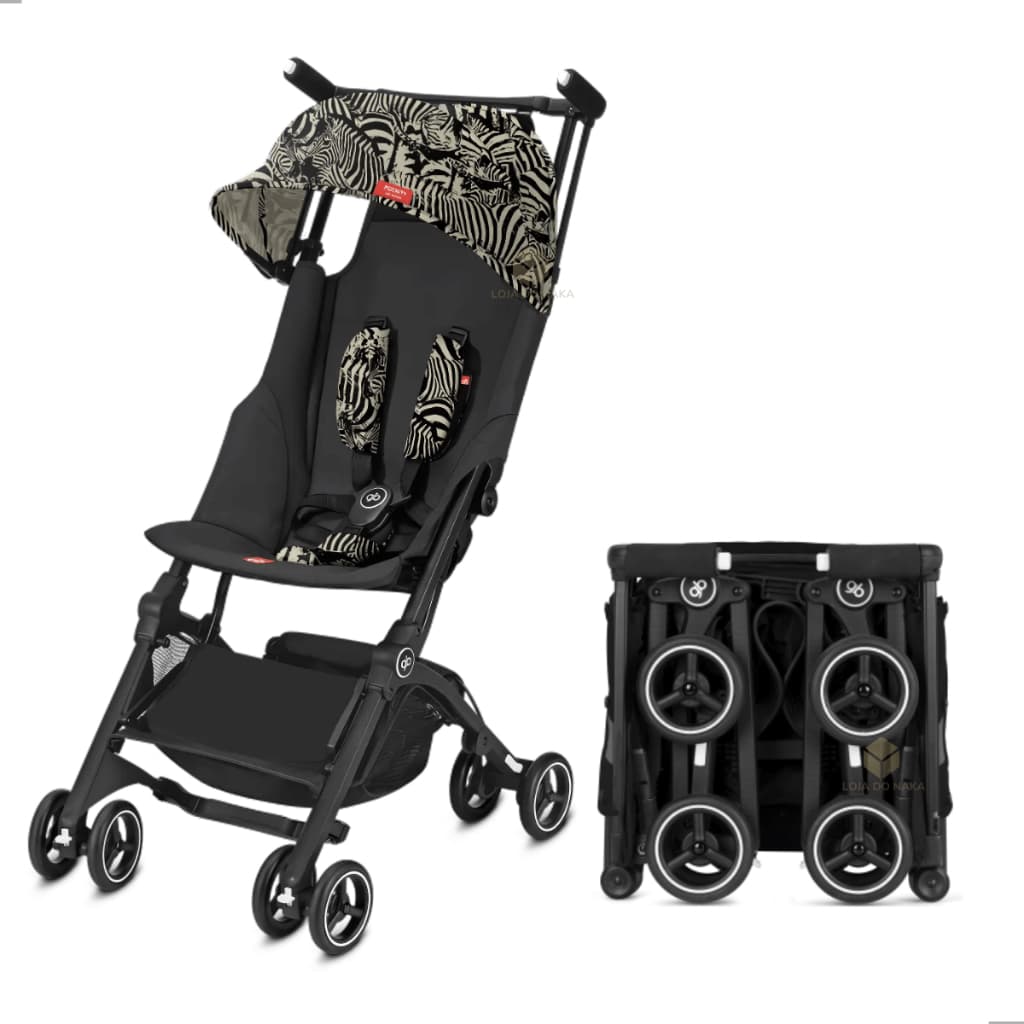 Carrinho Bebê Passeio Desert Night Gb Pockit All-terrain Preto Preto E Branco
