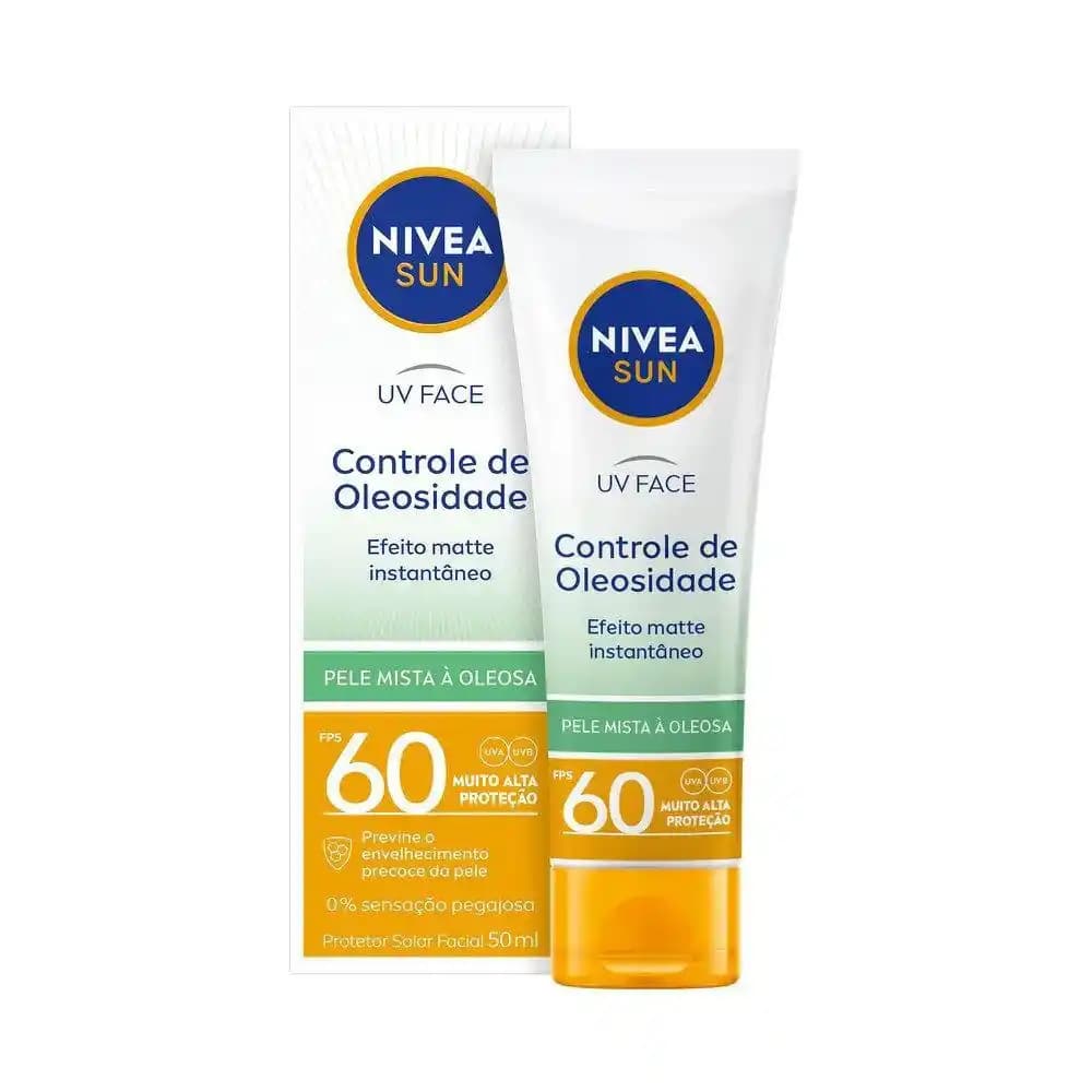 Protetor Solar Nivea Sun Controle de Oleosidade Cor Média Pele Mista e Oleosa Fps 60 - 50 mL