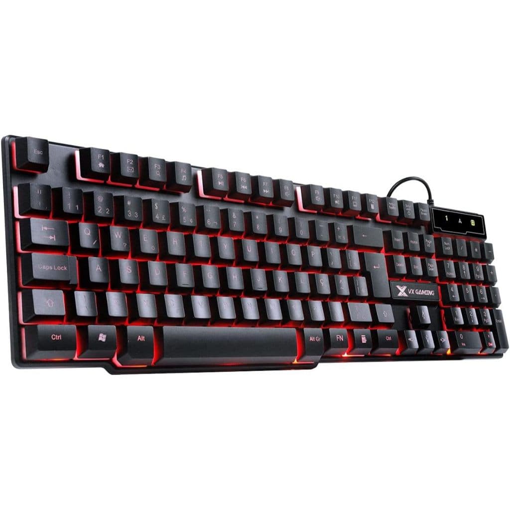 Teclado Gamer Vinik VX Hydra LED Vermelho - Preto - ABNT2 - GT702 Semi Mecânico