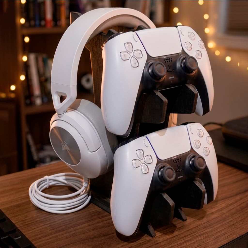 Suporte Porta Controle Videogame MDF e FONE Gamer Para Ps4 Xbox Ps5