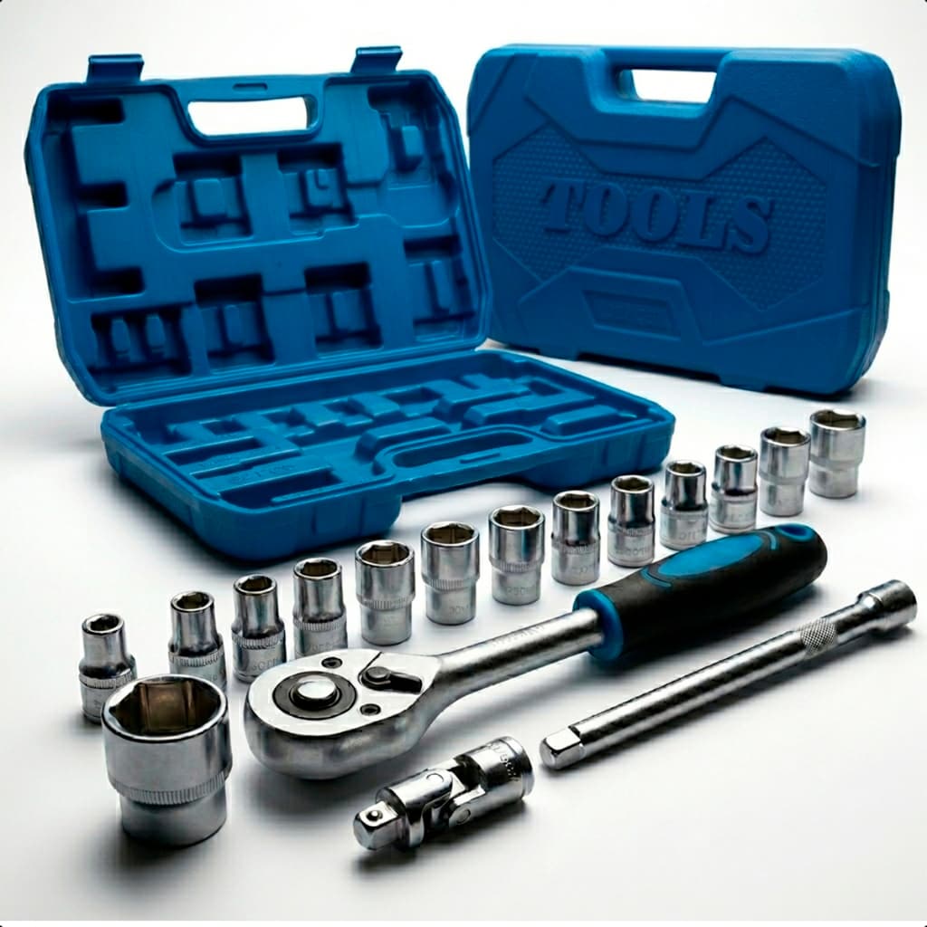 Jogo Kit Soquete Sextavados Com Catraca Extensor Maleta 32 Peças Aço Resistente Chaves De soquete Chave De Vela