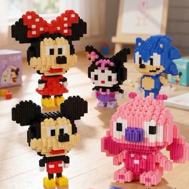 Blocos De Montar lego Mini Peças de personagens Angel,Sonic,Mickey,Kuromi,Miney