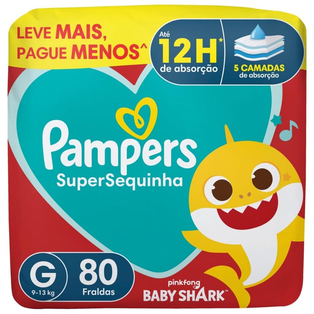 Fralda Pampers Supersec G 80 unidades