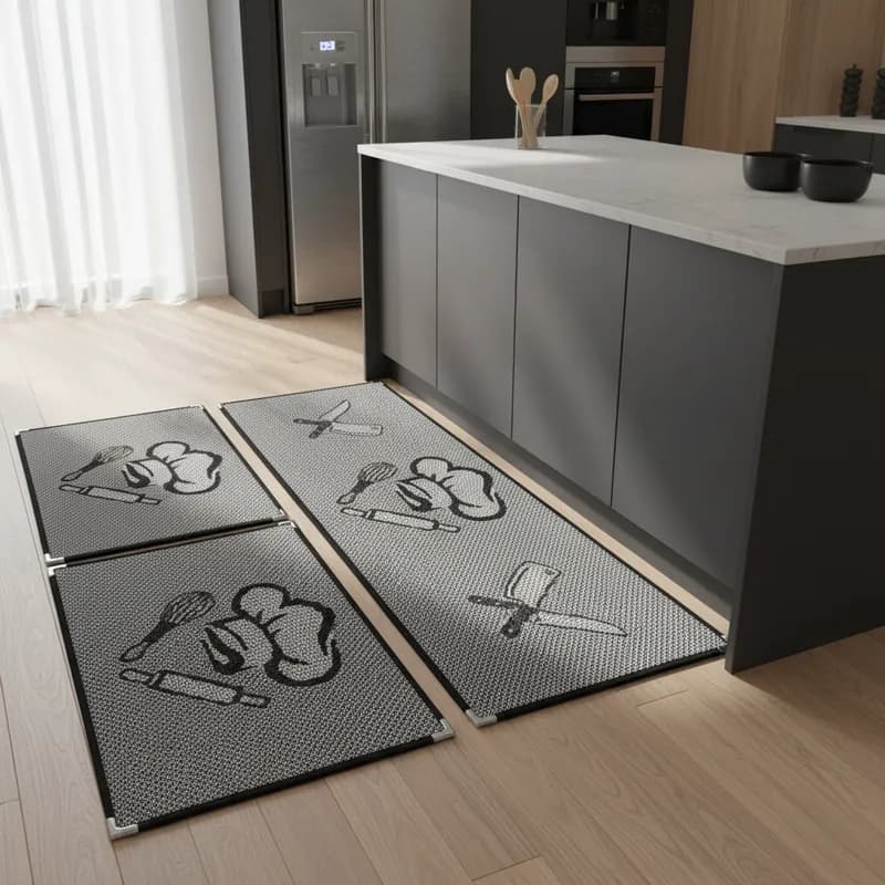 Jogo Tapete Cozinha Kit 3 Peças Sisal Antiderrapante Sala