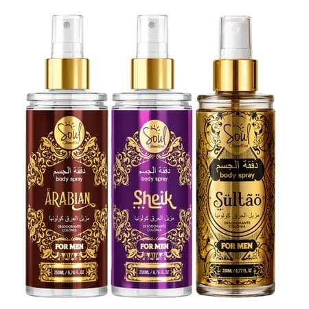 Body Splash Masculino Árabe 200ml Soul | Perfume Corporal Importado Alta Fixação