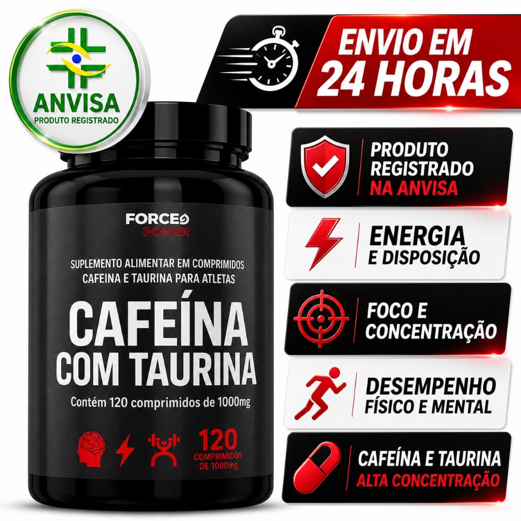 Cafeina Termogenico Pre Treino com Taurina 120 Comprimidos (  POTE PARA 60 DIAS USO  )