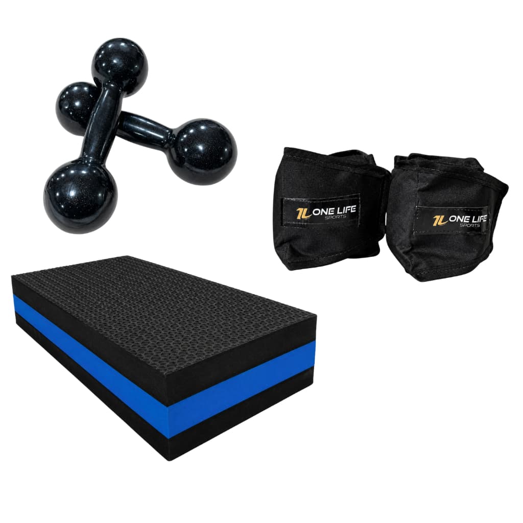 Kit Funcional Step Caneleira 1kg Halter 1kg Treino Leve Degrau Academia Musculação Treino
