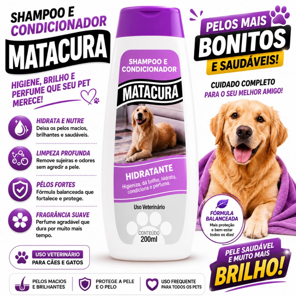 Shampoo e Condicionador Matacura Hidratante 7 em 1 - 200ml