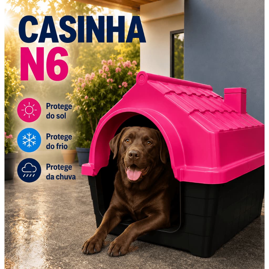 Casinha Cachorro Cama N6 Casa Porte Pequeno Com Proteção Raios UV  desmontável