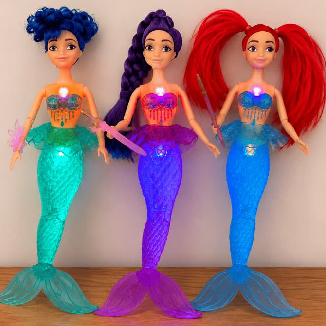 Boneca Sereia K-Pop Guerreiras | Articulada | Musical | Luz | Presente Crianças