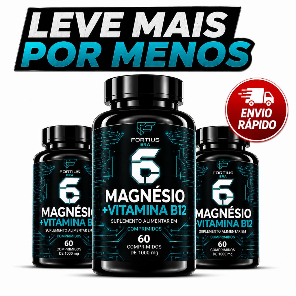 6 Magnésios + Vitamina B12 Metilcobalamina 1000mg 60 Comprimidos