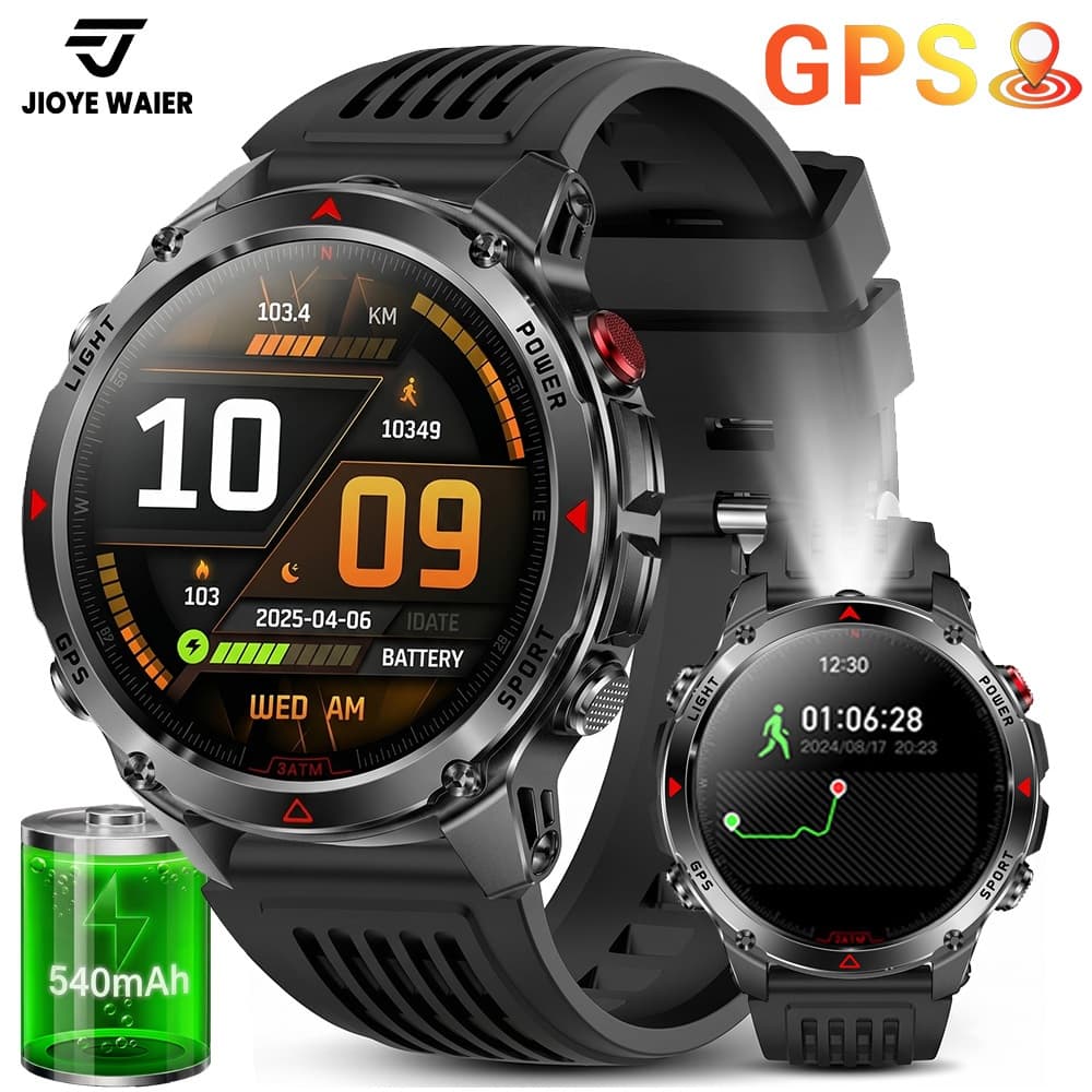 JIOYE Smartwatch Relogio Chamada GPS IP68 à Prova d'Água Bússola Esporte Relógio Smartwatch Redondo
