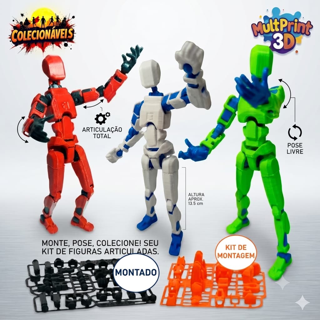 Boneco Dummy 13 - 3D Articulado -  Action Figure -  Colecionável Educativo  -  Varias Posições