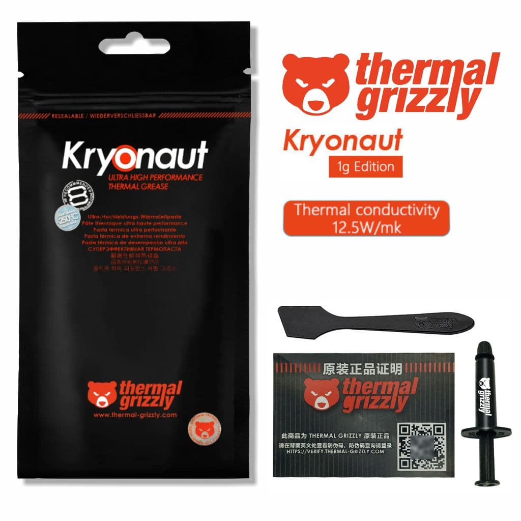 Pasta Térmica Grizzly Kryonaut 1g ORIGINAL 12.5 W/mk CPU Console TG-K-001-RS